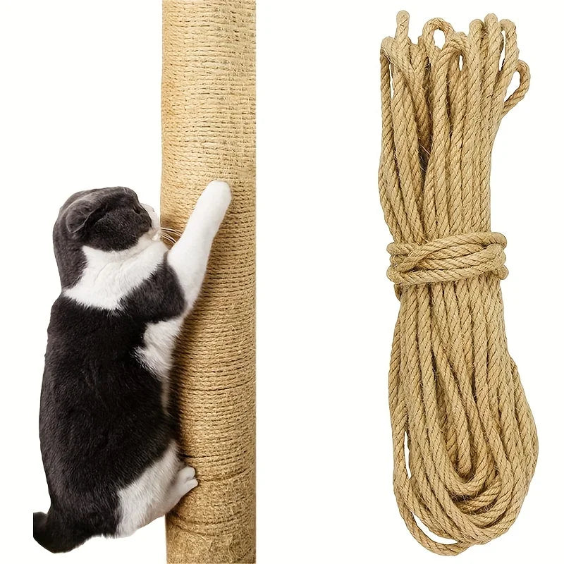 10M Natural Jute Rope Cat Scratcher & Furniture Protector