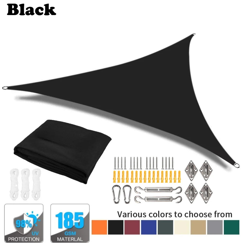 Waterproof Triangle Sun Shade Sail – 98% UV Block for Patio