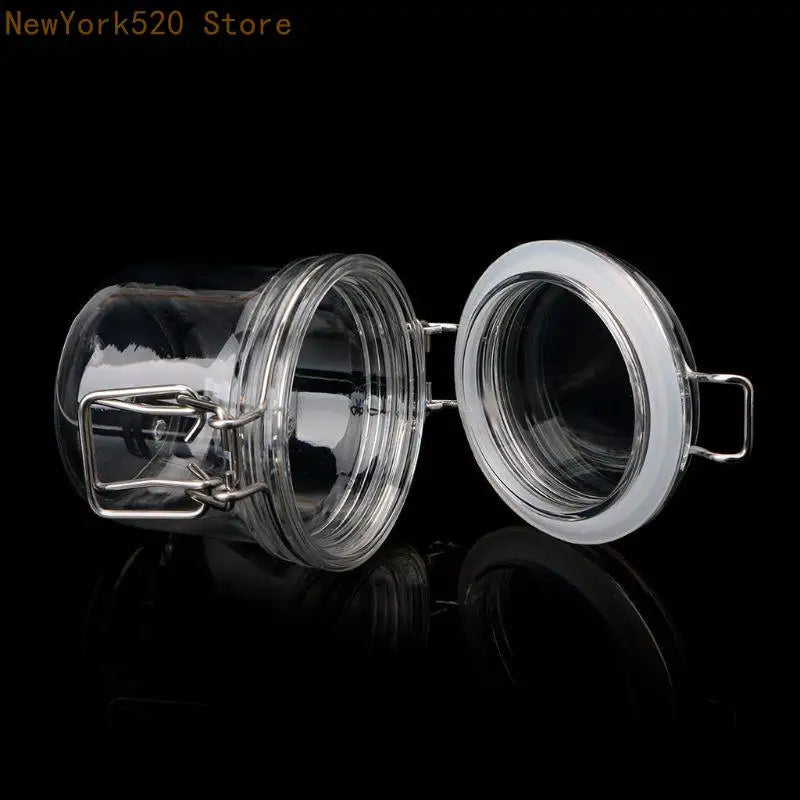 120ml Airtight Clip Top Storage Jar – Clear PET Round Container