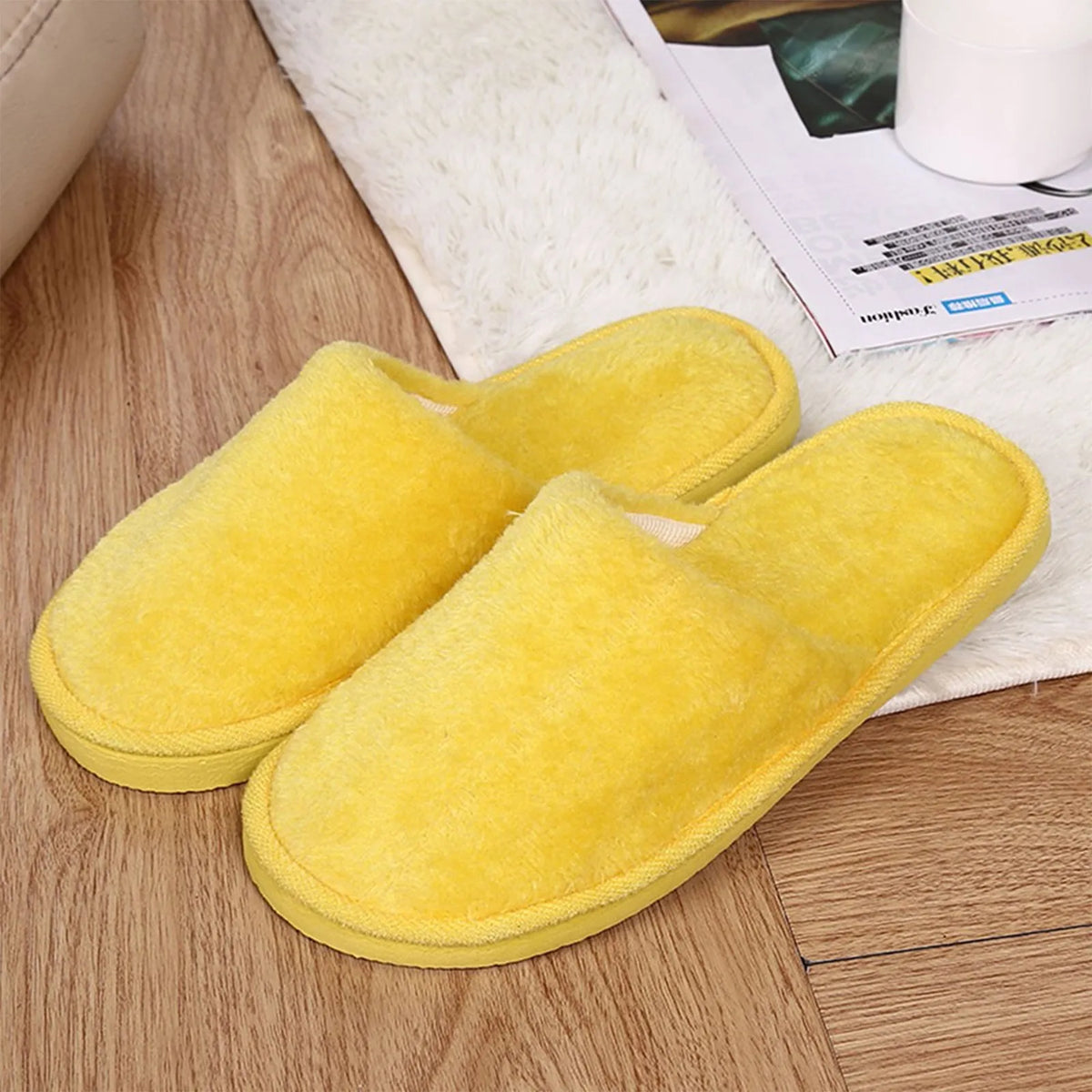 Women's Warm Plush Indoor Slippers – Soft Furry House Shoes