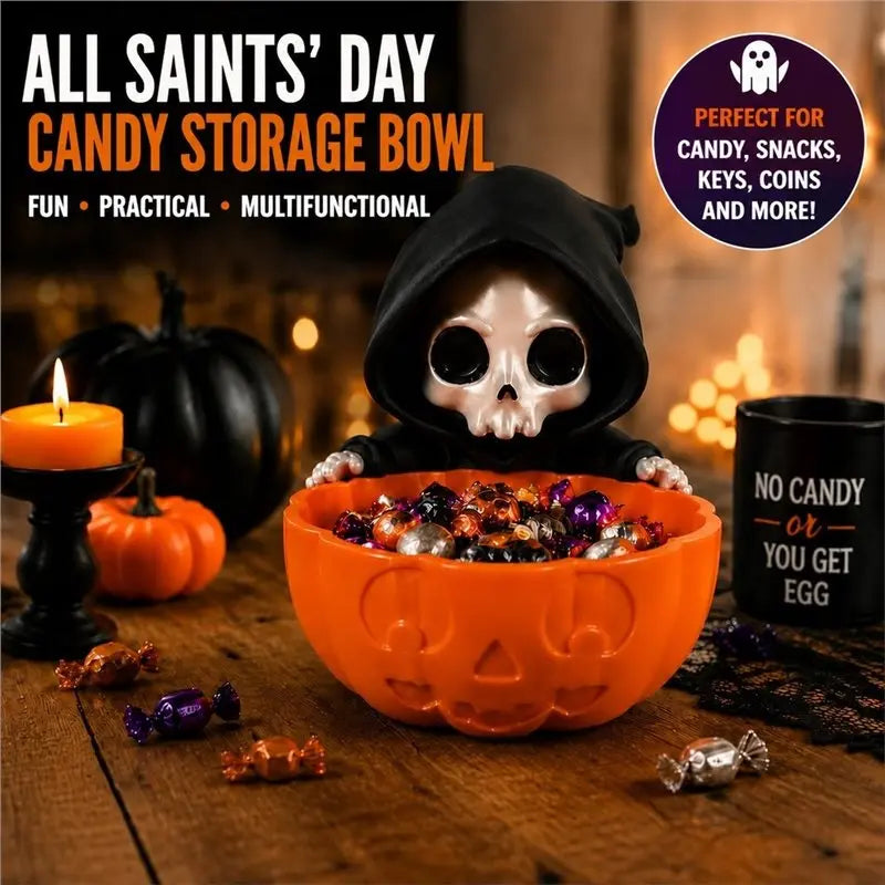 3D Printed Halloween Grim Reaper Candy Bowl – PLA Pumpkin