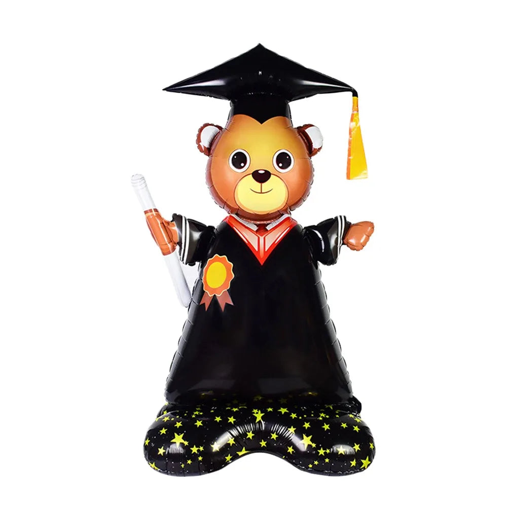 Large Graduation Foil Balloon – Black Gold Bachelor Cap Decor