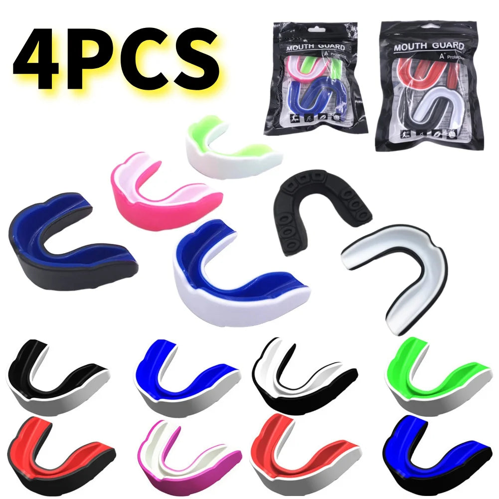 Sports Mouth Guard EVA Slim Fit Boxing MMA Football 4-Pack
