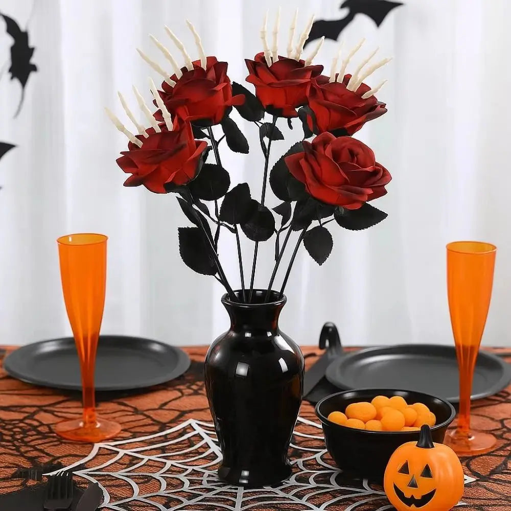 Skeleton Hand Rose Gothic Artificial Flower | Halloween Decor