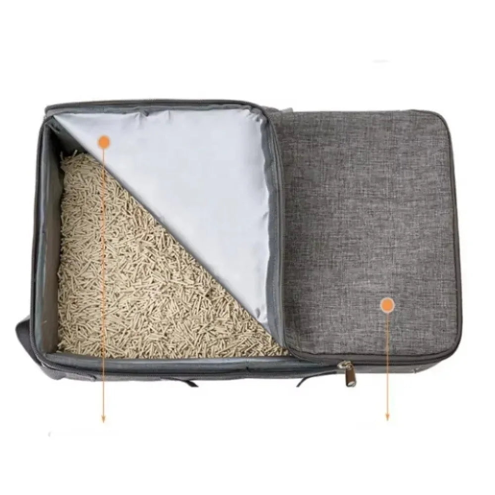 Foldable Waterproof Cat Litter Box – Portable Oxford Cloth