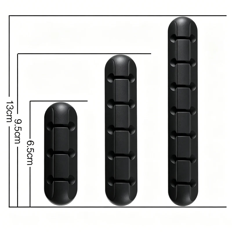 Silicone Desktop Cable Organizer Clips – 3-Pack Self-Adhesive