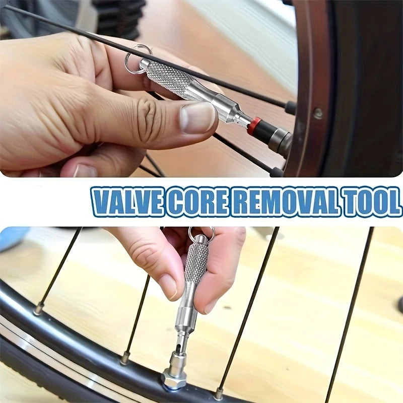Zinc Alloy Valve Core Tool – Bike & Motorcycle Keychain