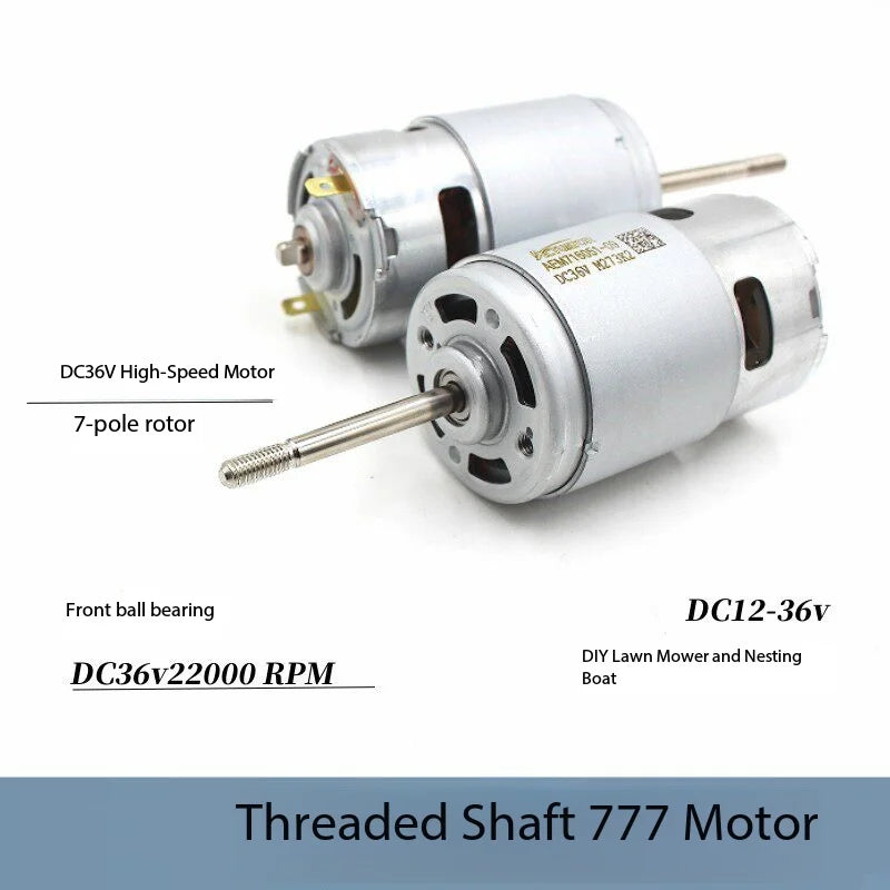 RS-775 DC 12V–36V High-Speed Screw Shaft Motor 42MM Ball Bearing