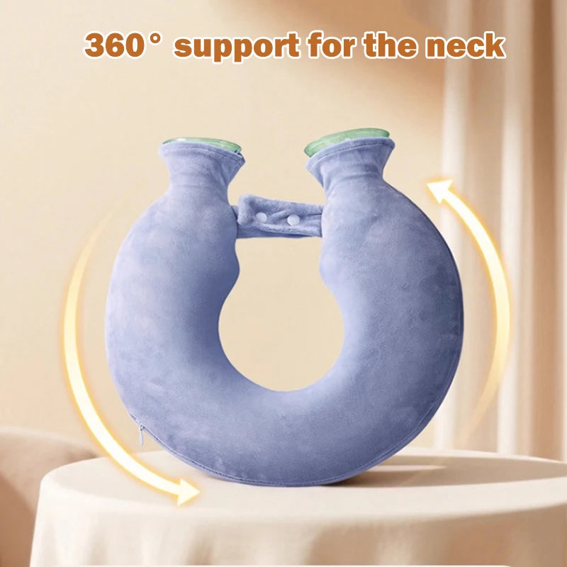 U-Shape Plush Neck Hot Water Bottle 2000ml – Warm & Cool Compress