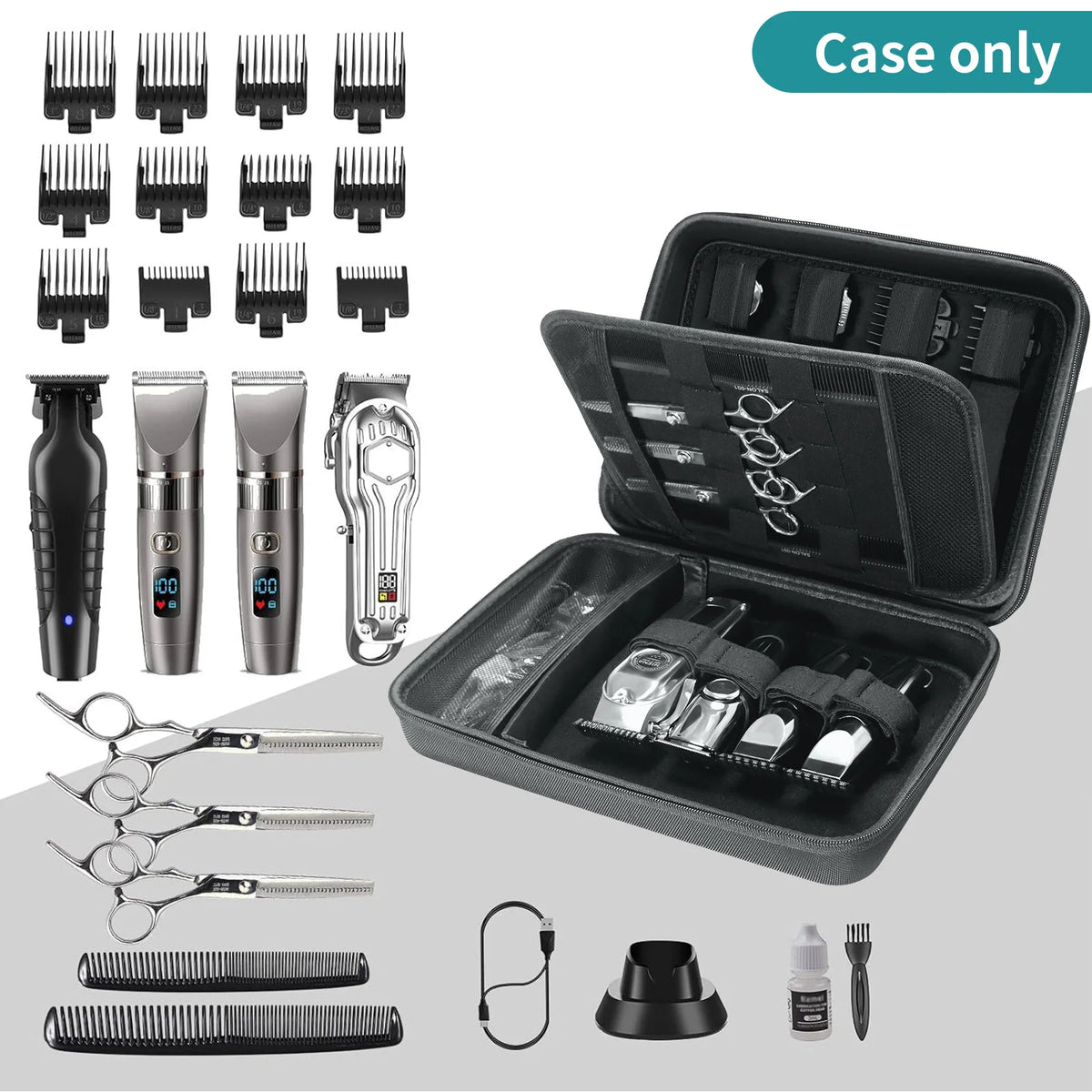 VIBE Hard EVA Barber Clipper Case – Travel Organizer Bag