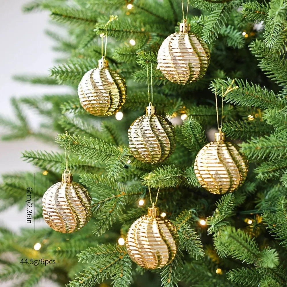 6cm Electroplated Christmas Ball Ornaments Set of 6 – Xmas Tree