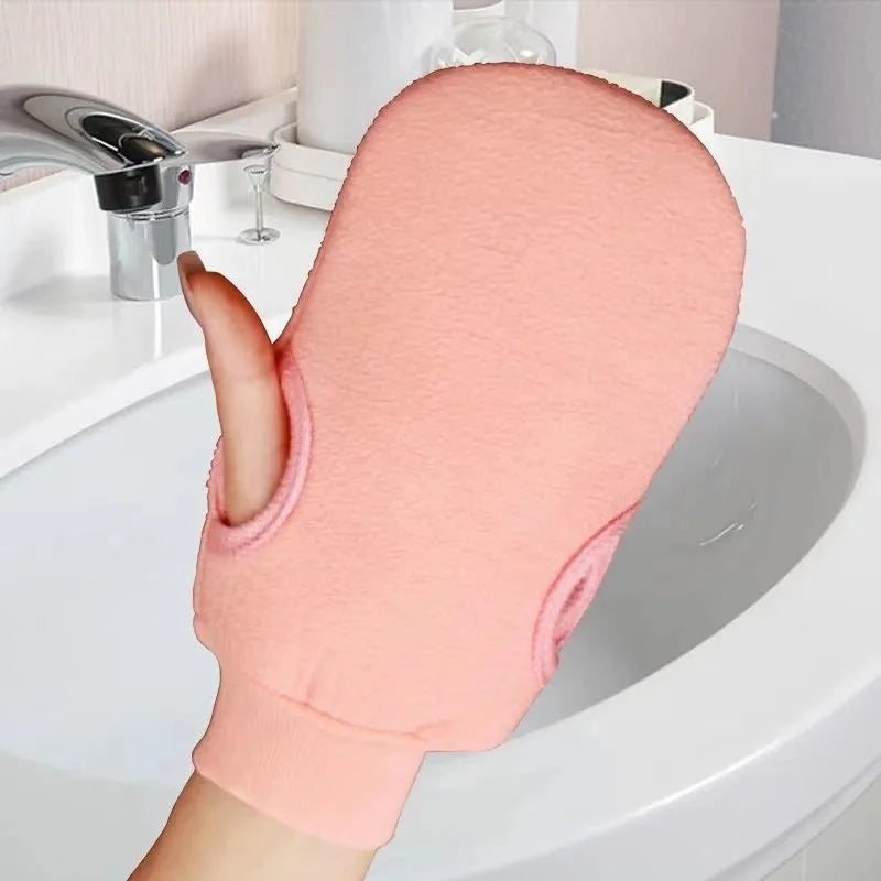 Bath Exfoliating Glove & Mesh Loofah Body Scrubber Set