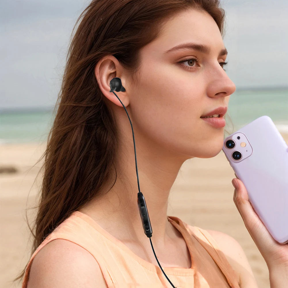 Single Ear Wired Earphone with Mic – 3.5mm & Type-C