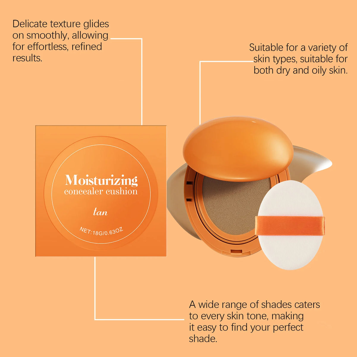 Misscheering Hydrating Concealer Cushion Compact – Warm Beige