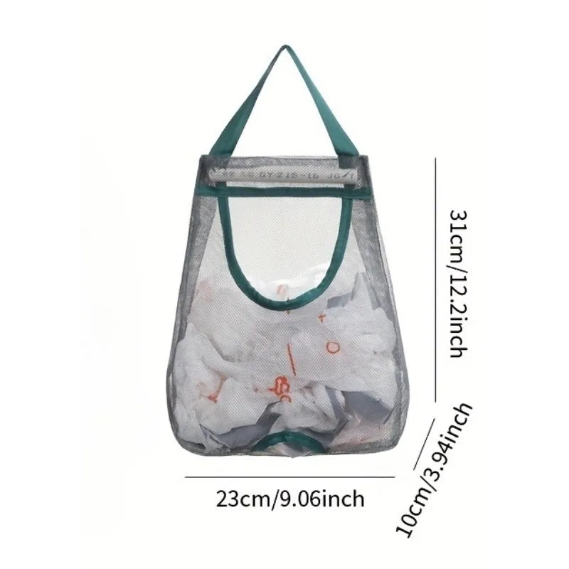 Wall-Mounted Kitchen Trash Bag Organizer – Washable Mesh