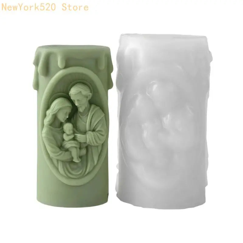 Nativity Scene Cylindrical Silicone Mold – Multipurpose Craft Mould