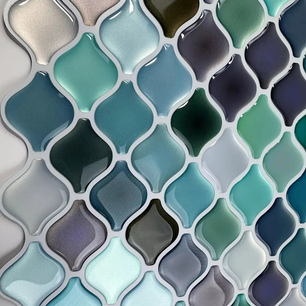 3D Mosaic Crystal Epoxy Wall Stickers – Self-Adhesive Backsplash