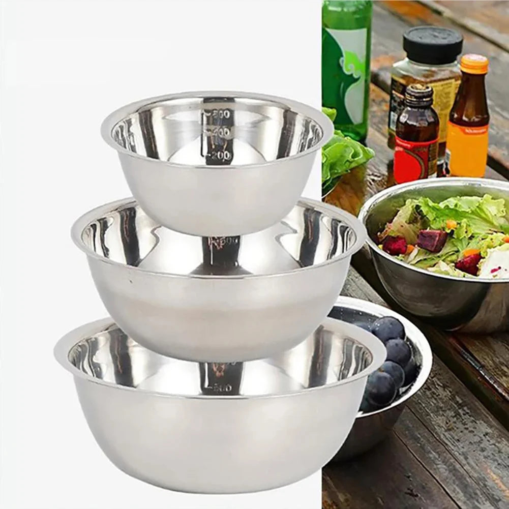 Stainless Steel Scaled Mixing Bowl 16cm 20cm 22cm | VIBE
