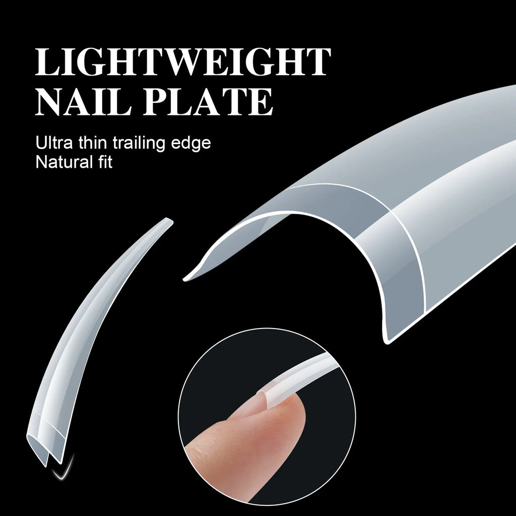 500pcs Clear Acrylic False Nail Tips – DIY Nail Art Extension