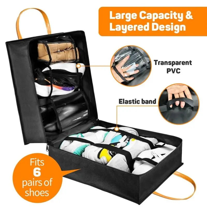 Portable Travel Shoe Bag with Handle & Pockets | VIBE