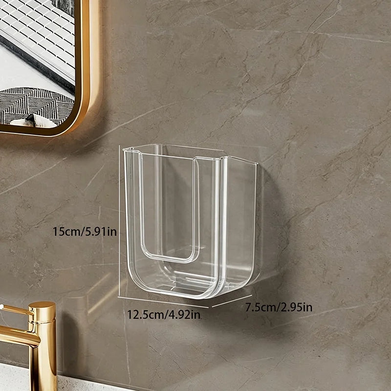 No-Drill Wall Mounted Tissue Box & Wet Wipes Holder