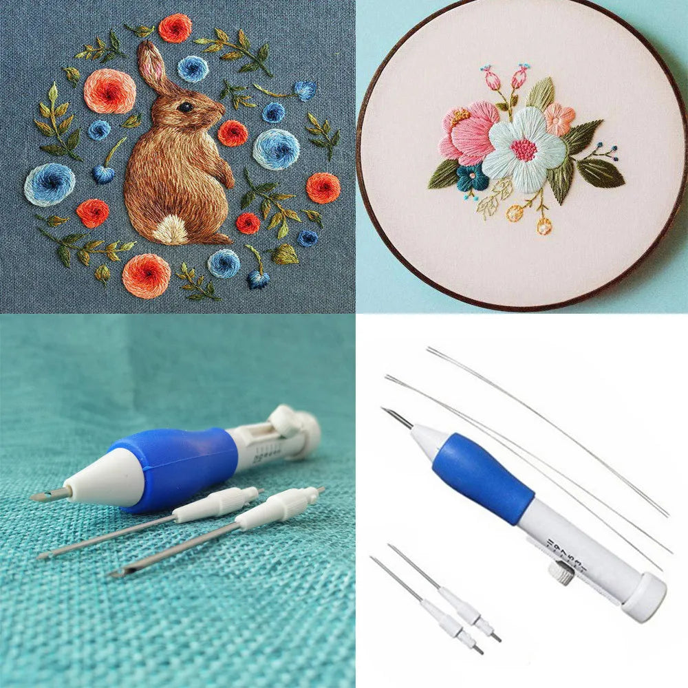 Magic Embroidery Pen Set with 4 Needles – Punch Needle Tool