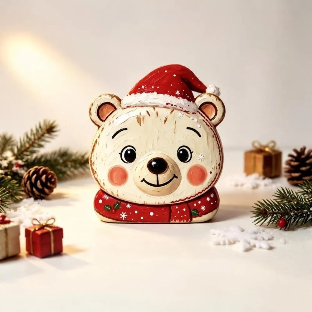Wooden Christmas Tabletop Figure – Santa & Snowman Decor