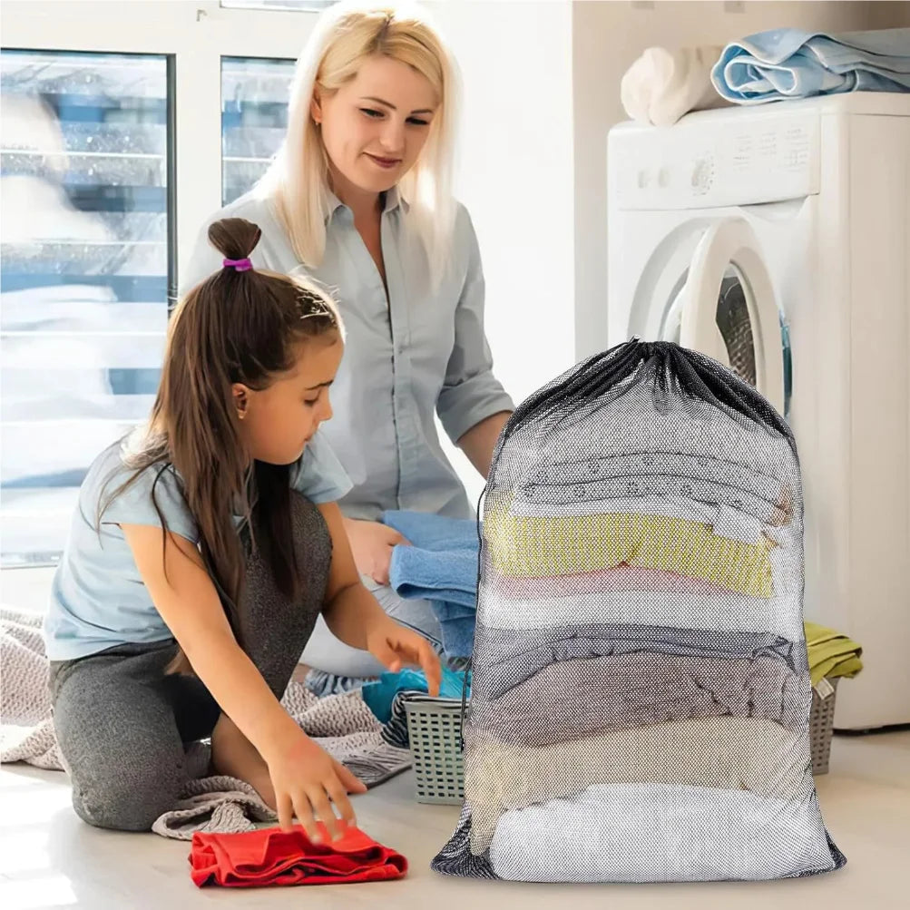 Large Drawstring Laundry Mesh Bag 60x90cm Anti-Snag