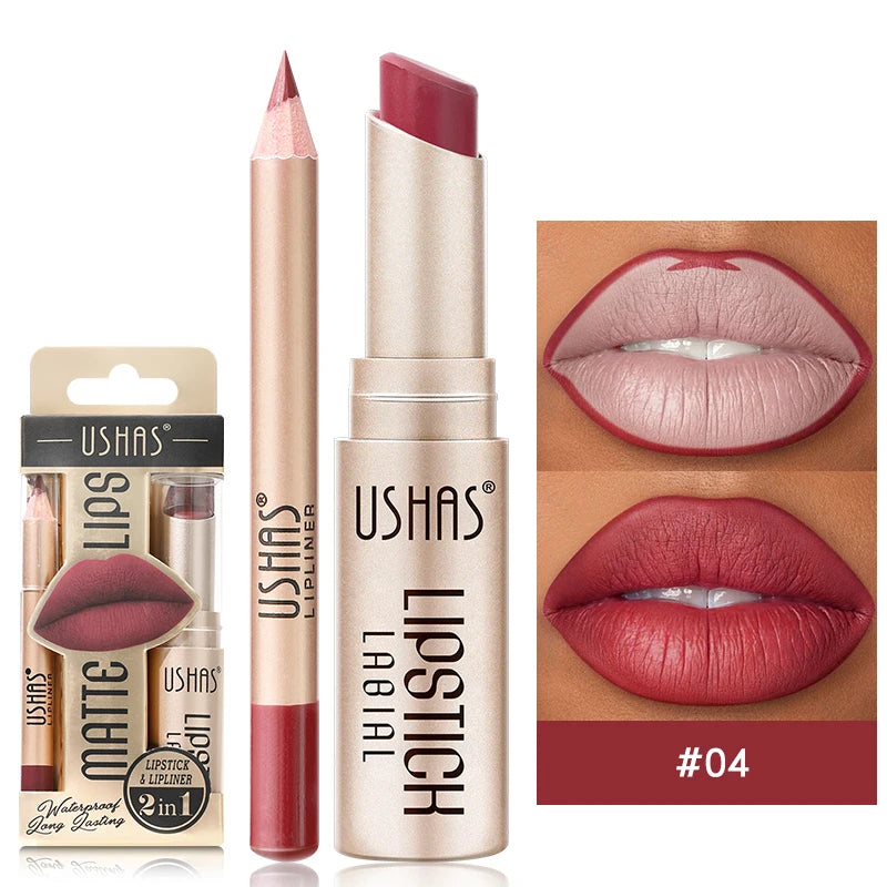 OREADEX Matte Lip Liner & Lipstick Set – High Pigment, Waterproof