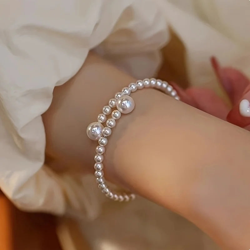 Adjustable Faux Pearl Bracelet – French Minimalist Style