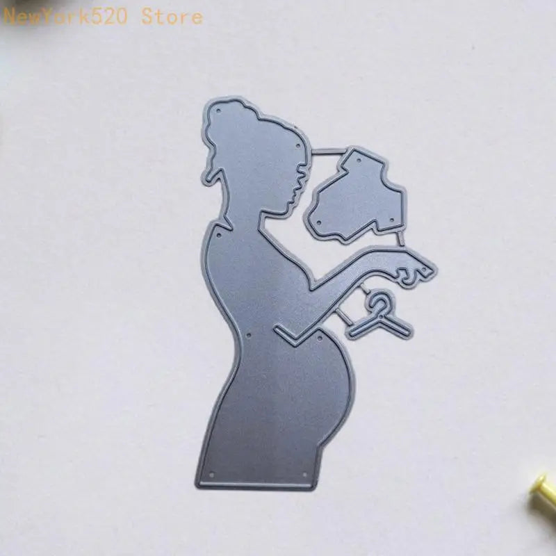 Pregnant Mom & Baby Jumpsuit Metal Cutting Die – Craft Stencil