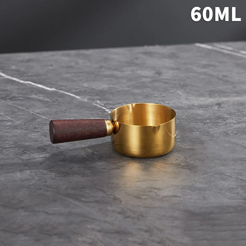 Stainless Steel Sauce Cup with Wooden Handle – 60–250ml