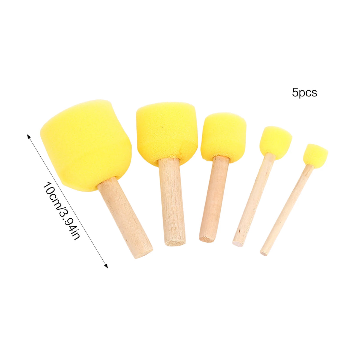 5-Pack Round Foam Sponge Brushes – Kids DIY Painting Crafts