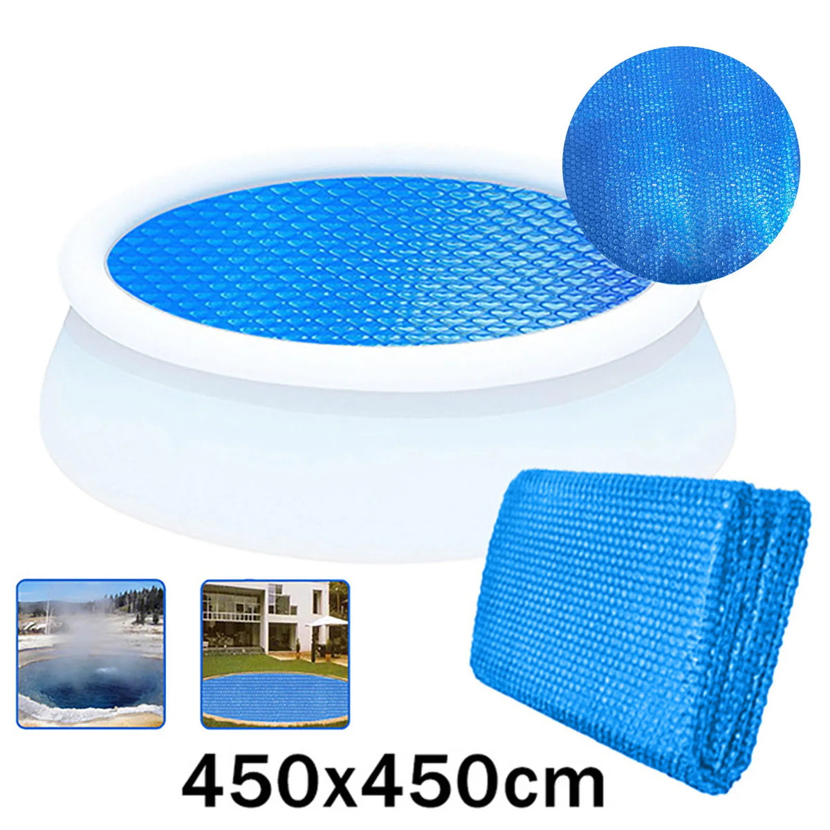 Round Solar Pool Cover – Thermal Blanket for Above Ground Pools