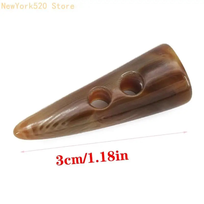 10Pcs Horn Resin Double Hole Sewing Buttons for Garments & Bags