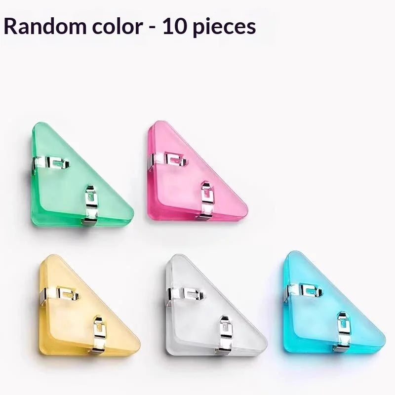 Triangle Paper Corner Clips – Multi-Color Plastic Page Holders