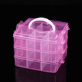 3-Layer 18-Grid Portable Stackable Storage Organizer Box