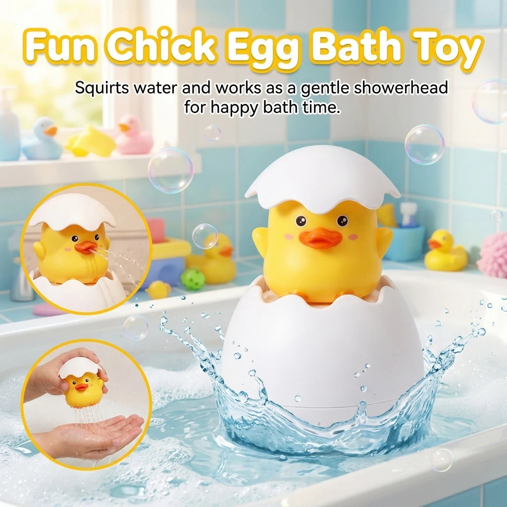 Baby Dinosaur Egg Bath Toy – Silicone Water Spray Squirt Toy