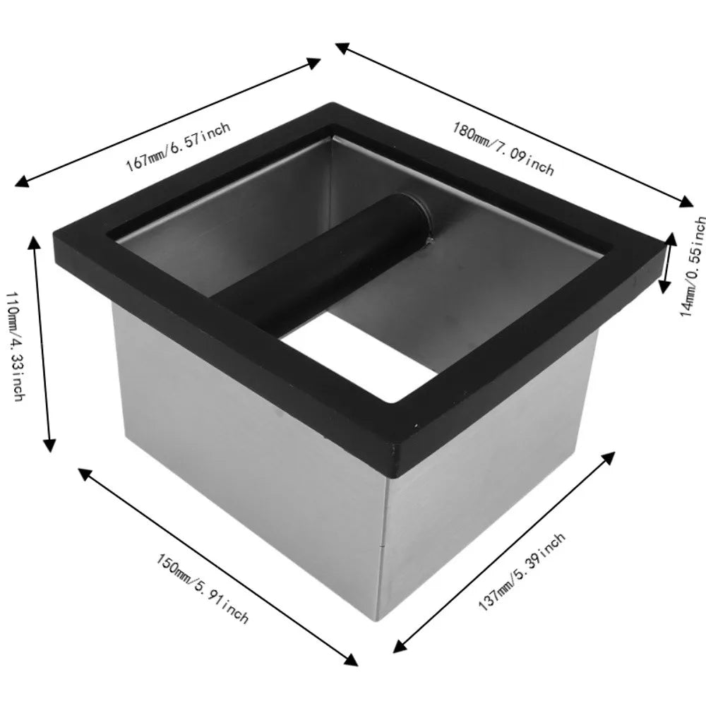 VIBE Stainless Steel Counter-Mounted Coffee Knock Box