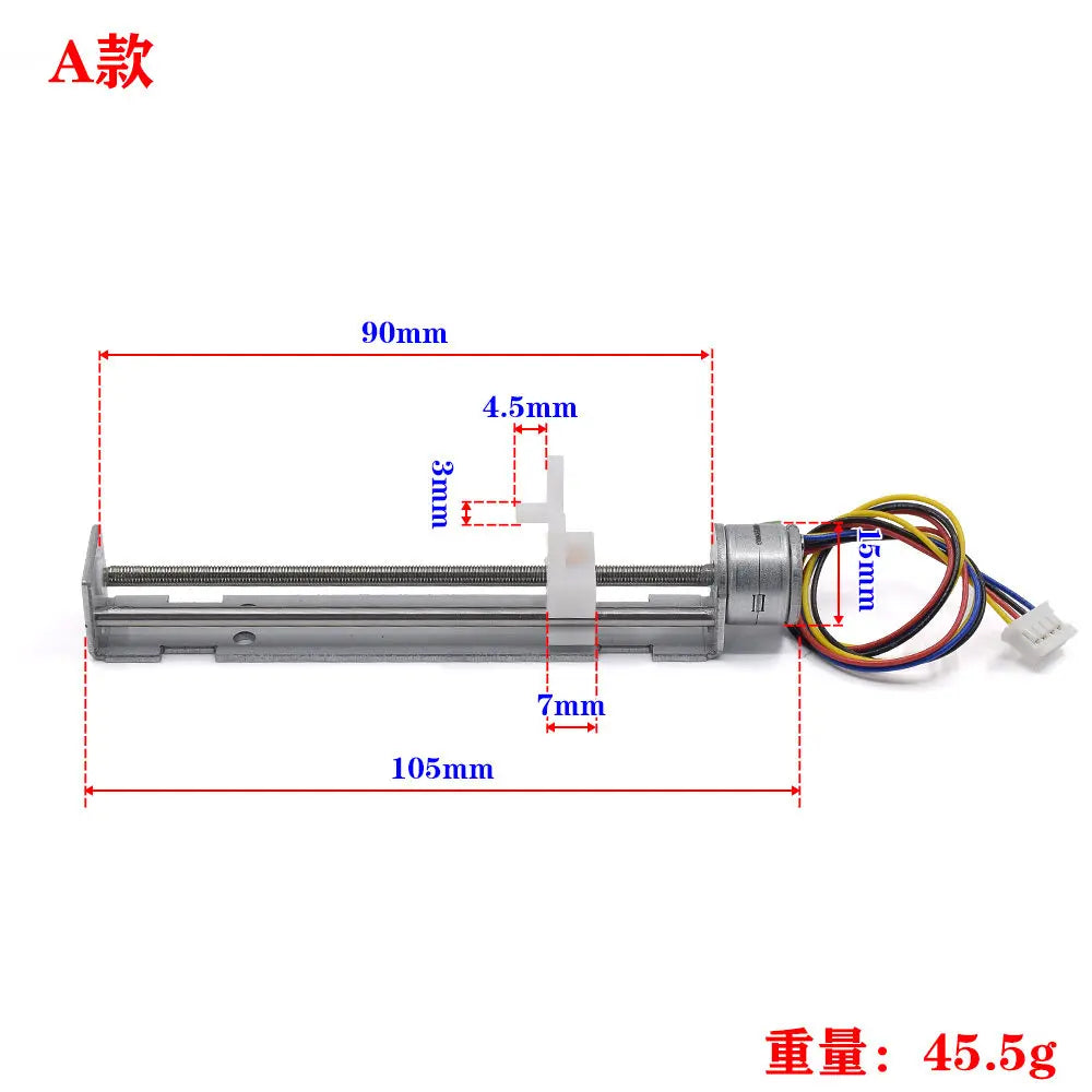 80mm Linear Actuator Mini Stepper Motor DC 5V 2-Phase 4-Wire DIY
