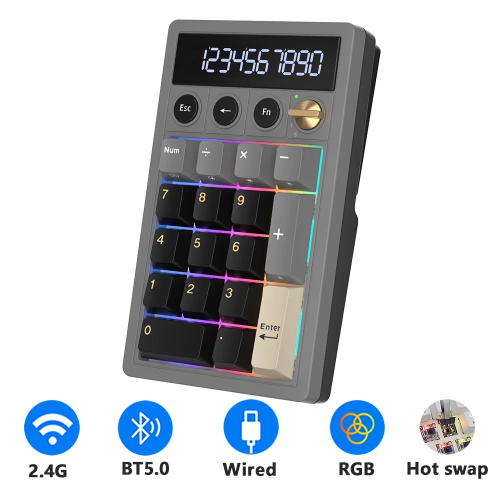 RK M20 Wireless Numpad Calculator – RGB Hot-Swap 17 Keys