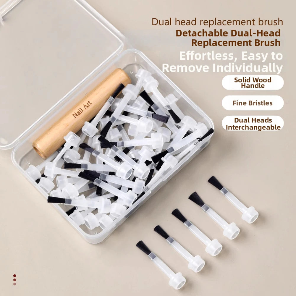 Dual-Ended Gel Nail Art Brush Set – Polish Replacement Brushes