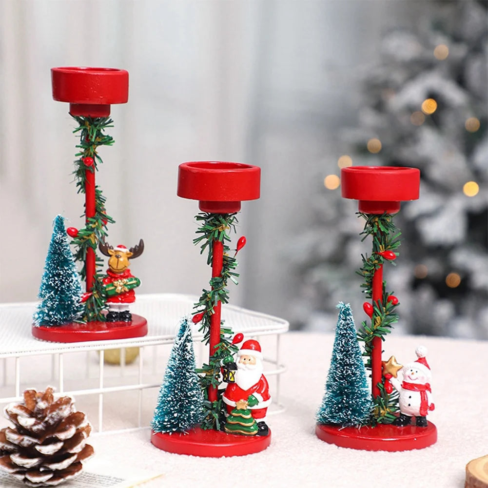 Christmas Candlestick Holder Tea Light Candle Stand – Resin