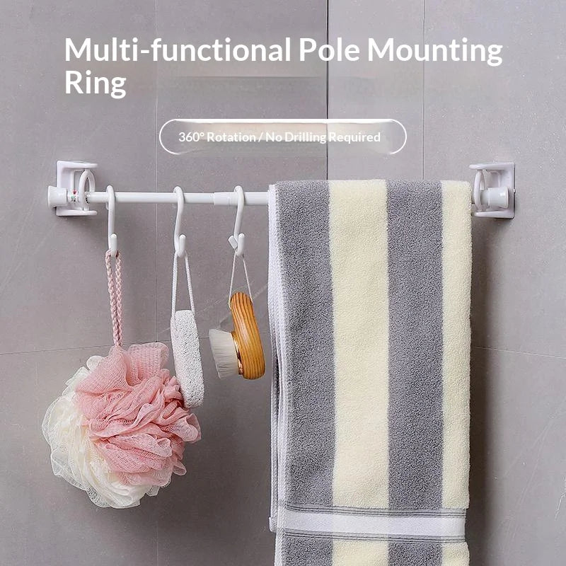 Punch-Free Self-Adhesive Curtain Rod Bracket 360° Swivel
