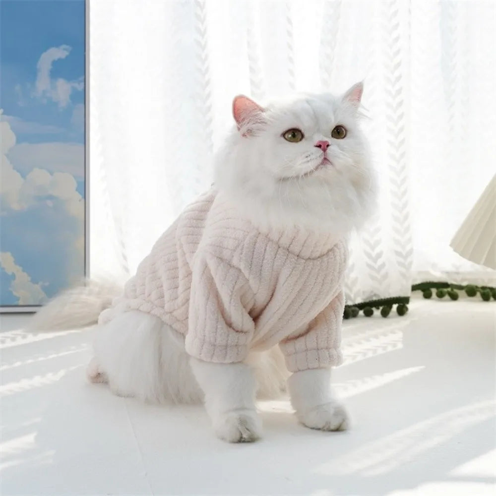 Flannel Plush 4-Leg Dog & Cat Hoodie – Warm Jumpsuit