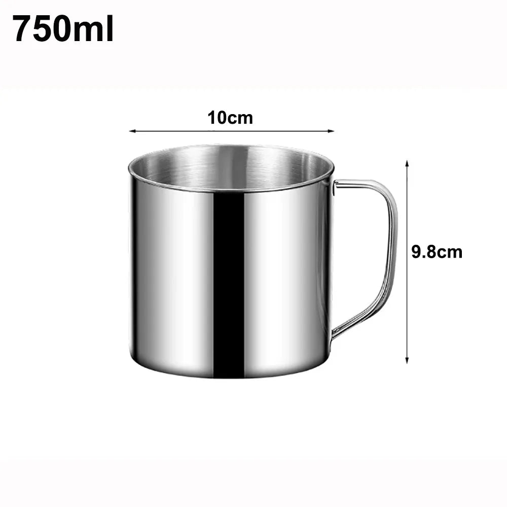 304 Stainless Steel Travel Mug with Lid & Handle 200–1250ml