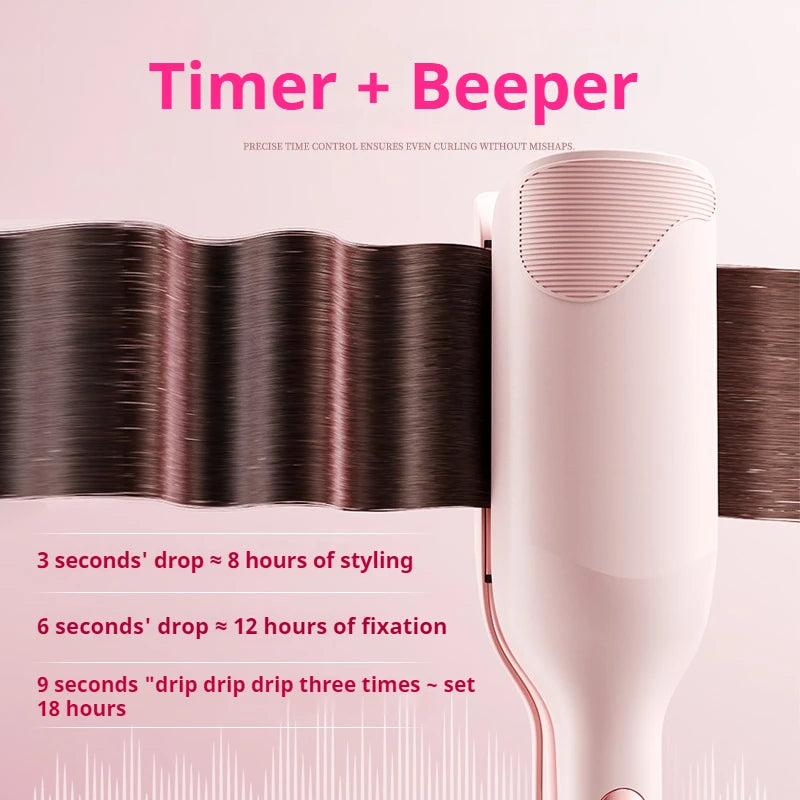 Deep Wave Hair Crimper – Dual Voltage Double Barrel Waver
