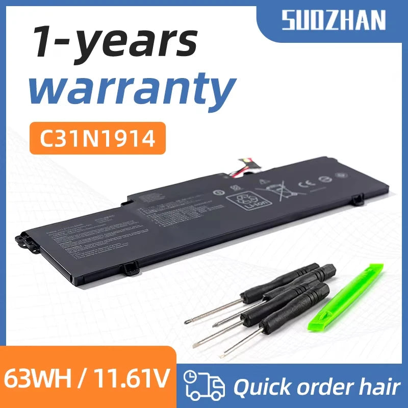 SUOZHAN C31N1914 63Wh Battery for Asus ZenBook 14 UX435EA