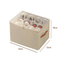 12-Pair Foldable Fabric Shoe Storage Box with Dustproof Cover