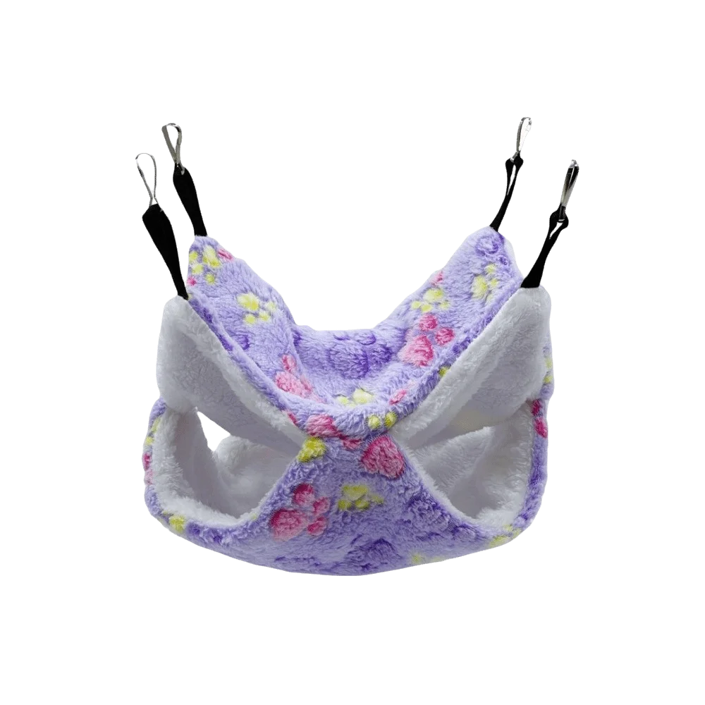 Double-Layer Plush Hamster Hammock – Warm Hanging Bed for Small Pets